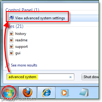 como visualizar opções avançadas de desempenho do sistema no windows 7