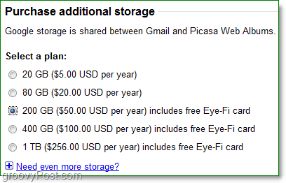 lista de preços dos serviços de armazenamento do google