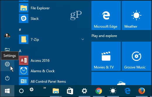 1 Configurações Windows 10 Iniciar
