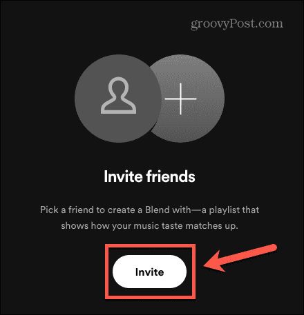 botão de convite spotify