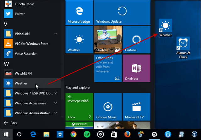 Dica do Windows 10: crie atalhos da área de trabalho para aplicativos universais