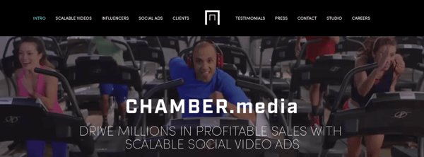 A Chamber Media cria anúncios de vídeo sociais escaláveis.