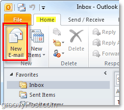 compor novo e-mail do Outlook 2010