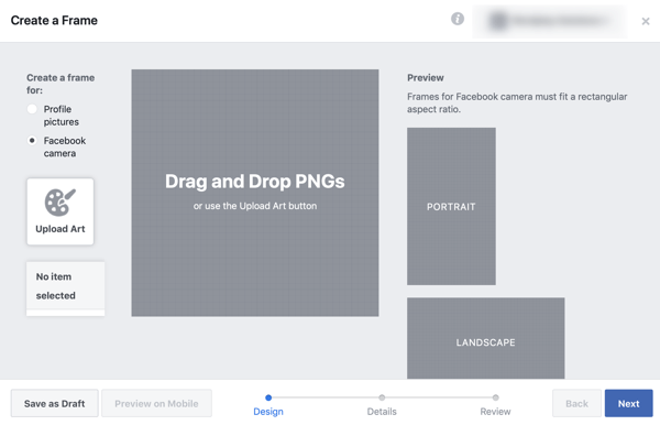 Como promover seu evento ao vivo no Facebook, etapa 2, crie sua moldura no Facebook frame studio