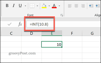 A função INT no Excel