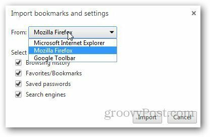 Transferir Favoritos Firefox 8