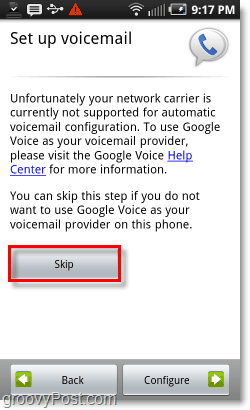 Configuração do Google Voice no Android Mobile Voicemail