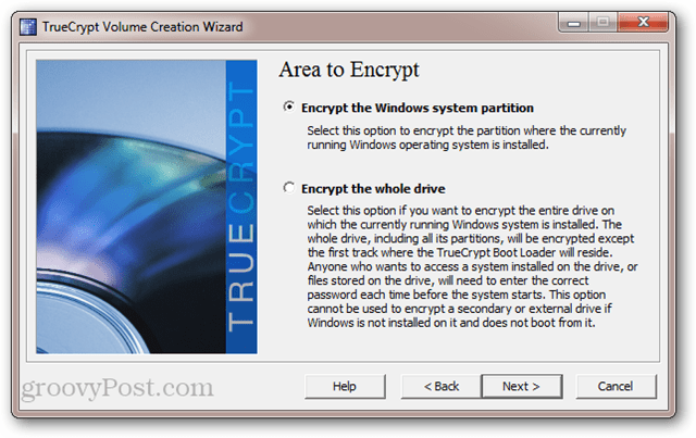 TrueCrypt: Criptografe a partição do sistema Windows vs. criptografar toda a unidade