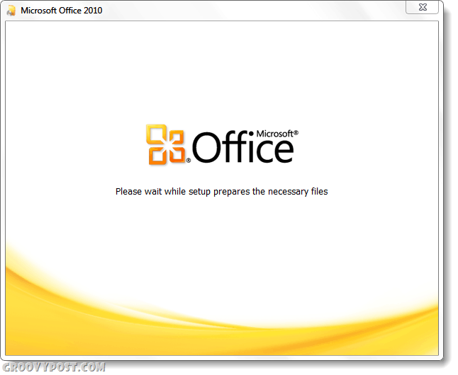 Captura de tela do instalador do Office 2010