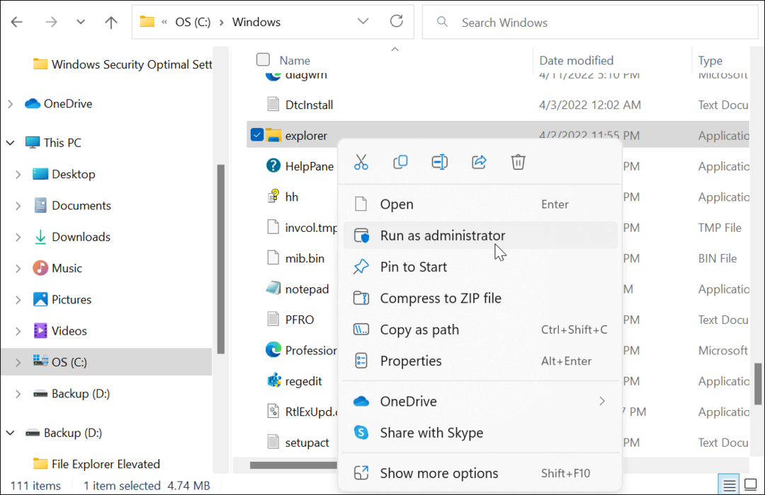 Como executar o Windows 11 File Explorer como administrador