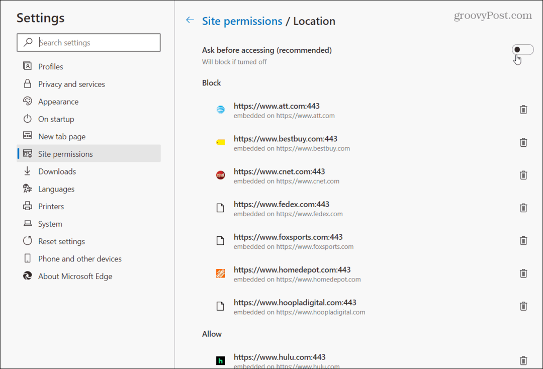 Como habilitar ou desabilitar permissões de site no Microsoft Edge