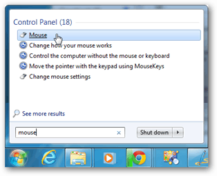 configurações do mouse windows 7