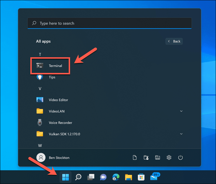 Abra o terminal no Windows 11
