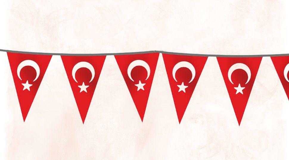 Ornamento de barbante Özgüvenal triângulo bandeira turca