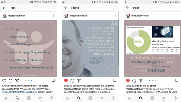 Adapte imagens de sua postagem original para usar em álbuns do Instagram.