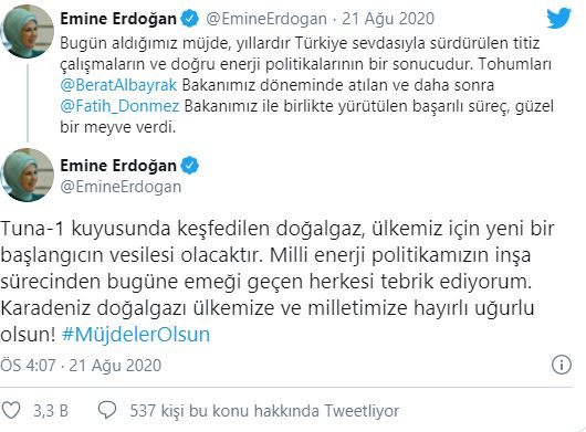 Emine Erdogan compartilhando