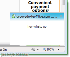 onde encontrar pop-ups do windows live messenger ao usar as mensagens do navegador on-line
