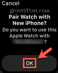 apple watch confirmar emparelhamento