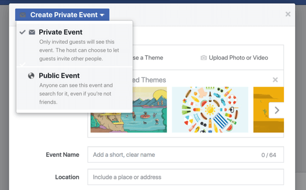 Os eventos do Facebook oferecem à sua empresa uma maneira de incluir fãs, seguidores e clientes em um webinar, lançamento de produto, grande inauguração ou outras celebrações.