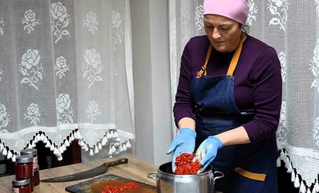 Mulheres de Bilecik fizeram geléia com pimenta registrada de Çukurören: A mais doce forma de dor!