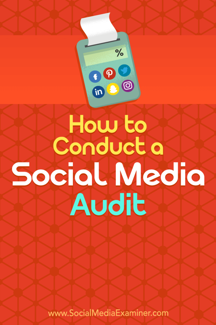 Como conduzir uma auditoria de mídia social por Ana Gotter no examinador de mídia social.