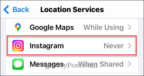 Ativar ou desativar sua localização no Instagram