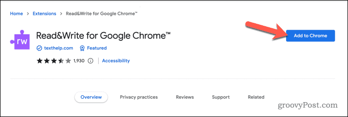 Adicionando a extensão Read & Write ao Google Chrome