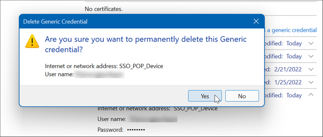  verificar excluir usar gerenciador de credenciais no windows 11