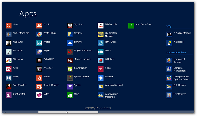 Encontre todos os aplicativos instalados no Windows 8 (atualizado para 8.1)