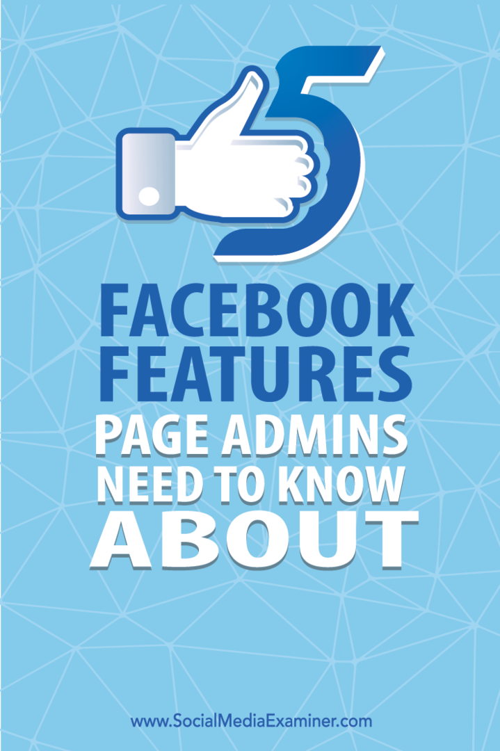 cinco recursos do Facebook para administradores de página