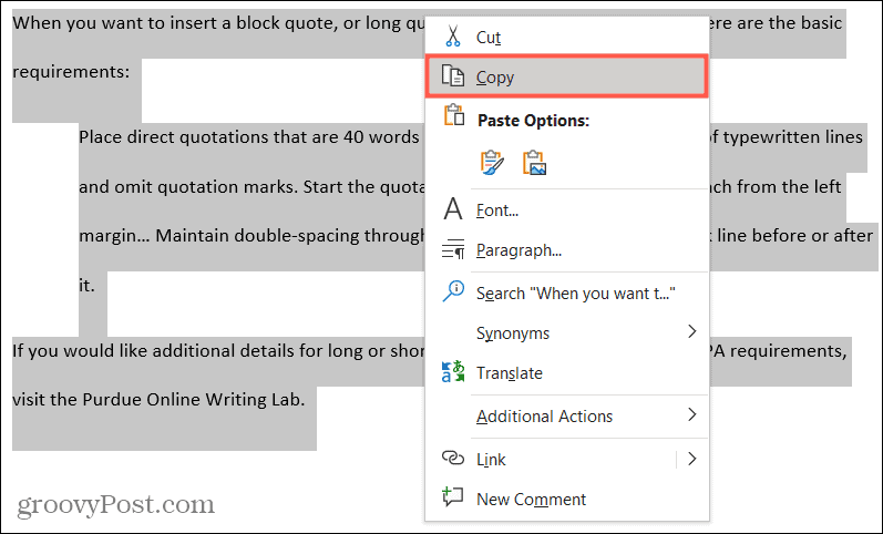 Copie o conteúdo para criar uma página duplicada