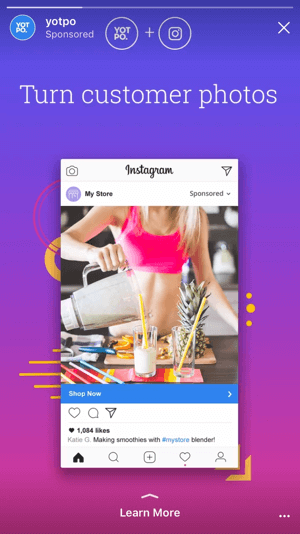 Os novos objetivos do anúncio de história do Instagram permitem que você direcione os usuários ao seu site e aplicativos, gerando conversões reais em vez de apenas esperar pelo conhecimento da marca.