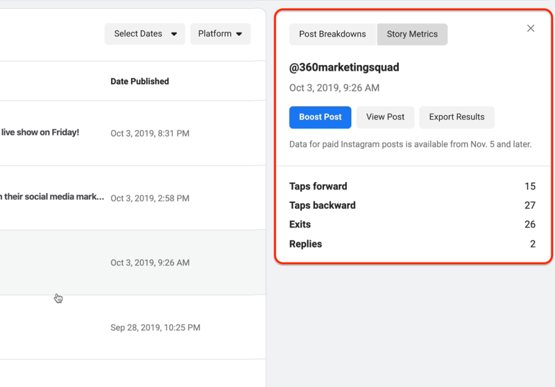 ver insights para postagem de história no Instagram