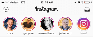 botão de histórias do instagram