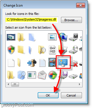 Captura de tela do Windows 7 - como encontrar ícones padrão do Windows 7