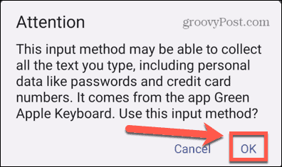 android confirmar permissões de teclado