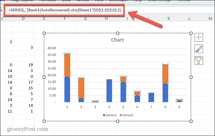 gráfico excel link externo