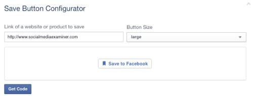 botão salvar do Facebook definido como url