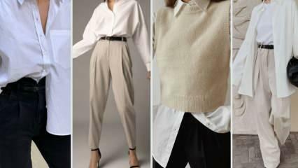 5 estilos diferentes de combinações de camisas brancas especiais para o outono!