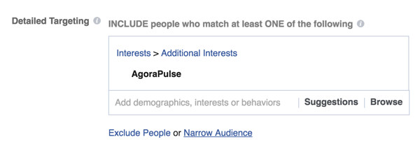 Você pode direcionar seus anúncios do Facebook para pessoas interessadas em uma empresa específica.