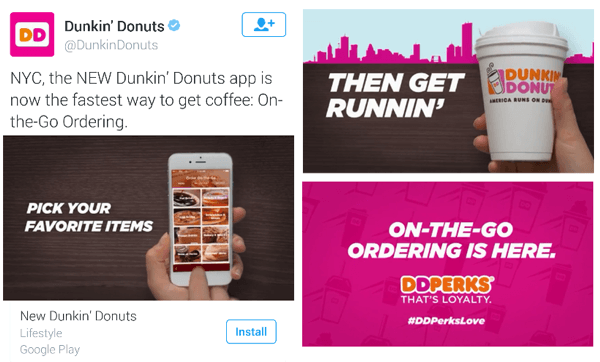 anúncio de vídeo do twitter dunkin donuts