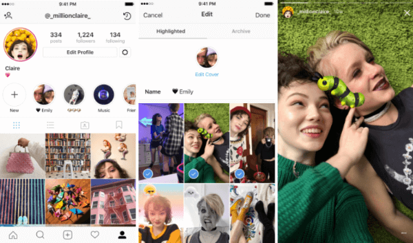 O Instagram Stories Highlights permite aos usuários selecionar e agrupar histórias passadas em coleções nomeadas.