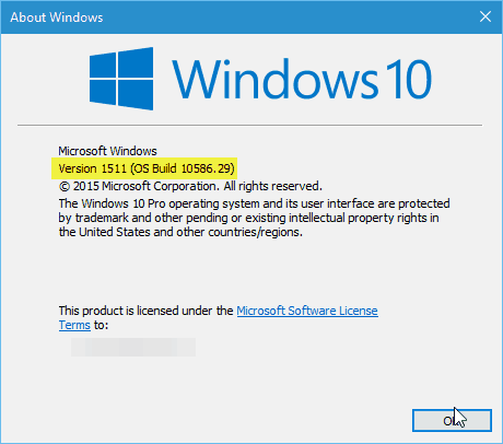 Windows 10 versão 10586.29