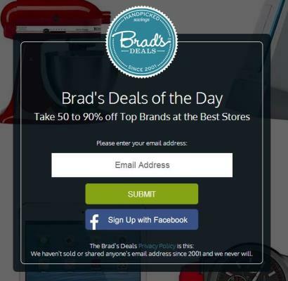 formulário de inscrição de e-mail bradsdeals