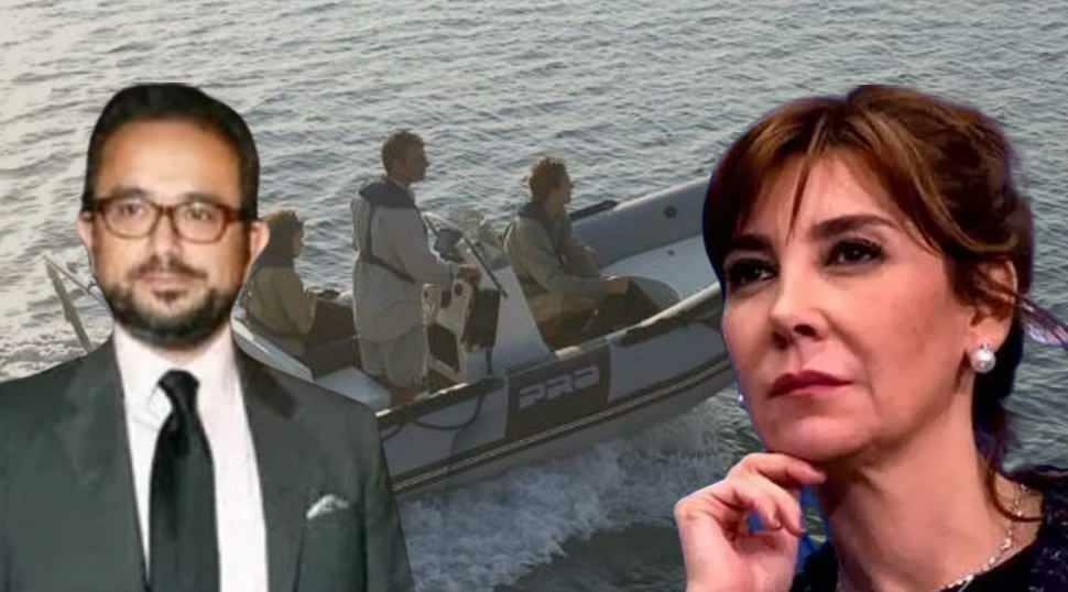 Ali Sabanci e sua esposa Vuslat Doğan Sabanci atingiram as rochas com seu barco zodiacal