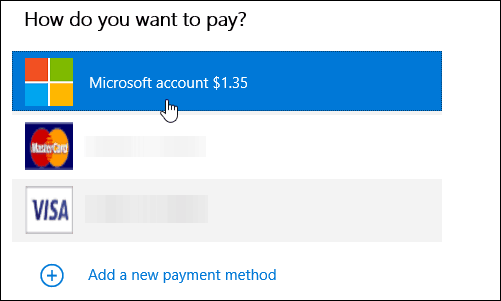 método de pagamento