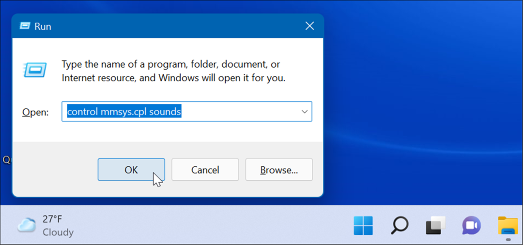 sons do sistema aberto Execute o Windows 11