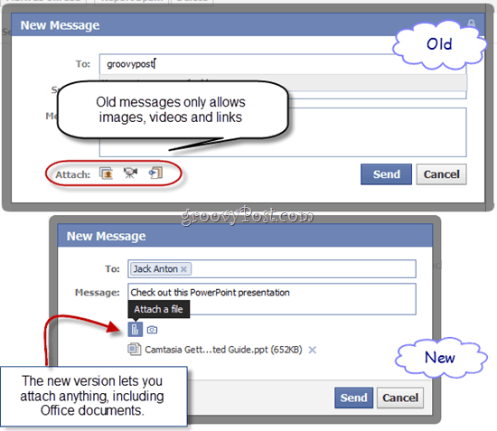 Exibir arquivos do Microsoft Office em mensagens do Facebook