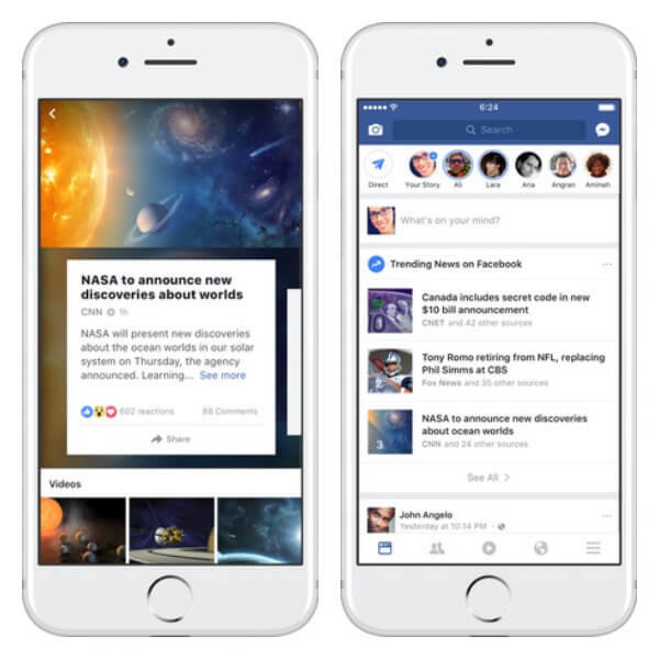 O Facebook redesenhou a página de resultados de Tendências no iPhone e está testando uma nova maneira de tornar mais fácil para os usuários encontrar uma lista de tópicos de tendências no Feed de notícias.