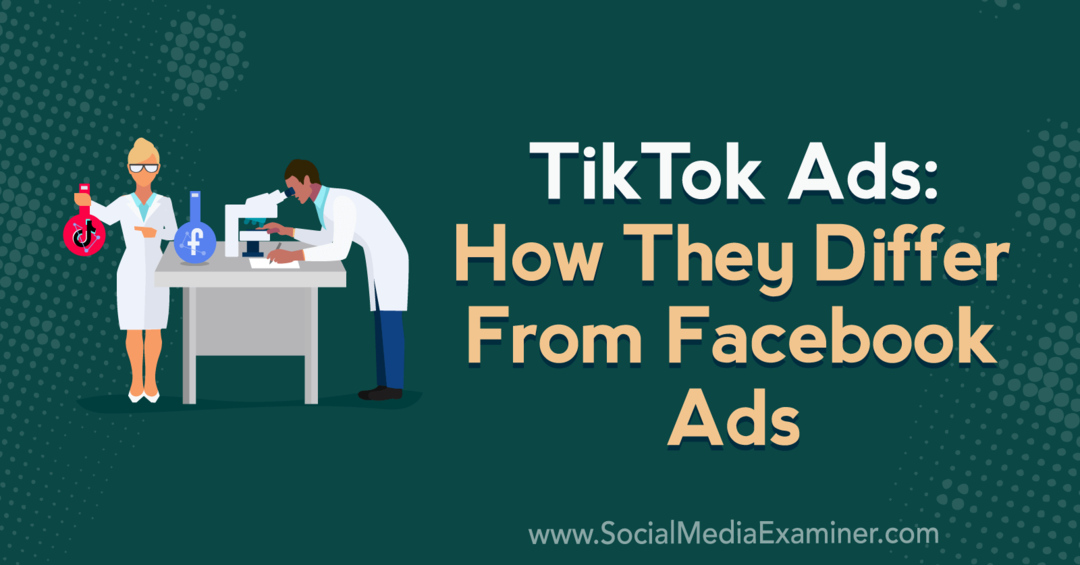 Anúncios TikTok: como eles diferem dos anúncios do Facebook, apresentando ideias de Caleb Roberts no podcast de marketing de mídia social.